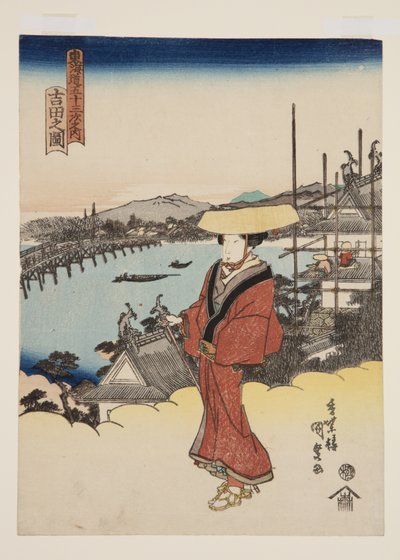 View of Yoshida by Utagawa Kunisada