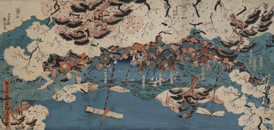 Composing Poems at Nakoso Customs House by Utagawa Kunisada III