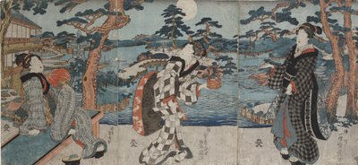 Enjoying Leisure at a Restaurant Before Receiving Customers by Utagawa Kunisada III