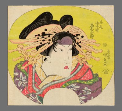 Iwai Kumesaburo II as the Courtesan Takao in Banzei Okuni Kabuki by Utagawa Kunisada II
