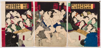 Sumo Wrestlers by Utagawa Kuniteru