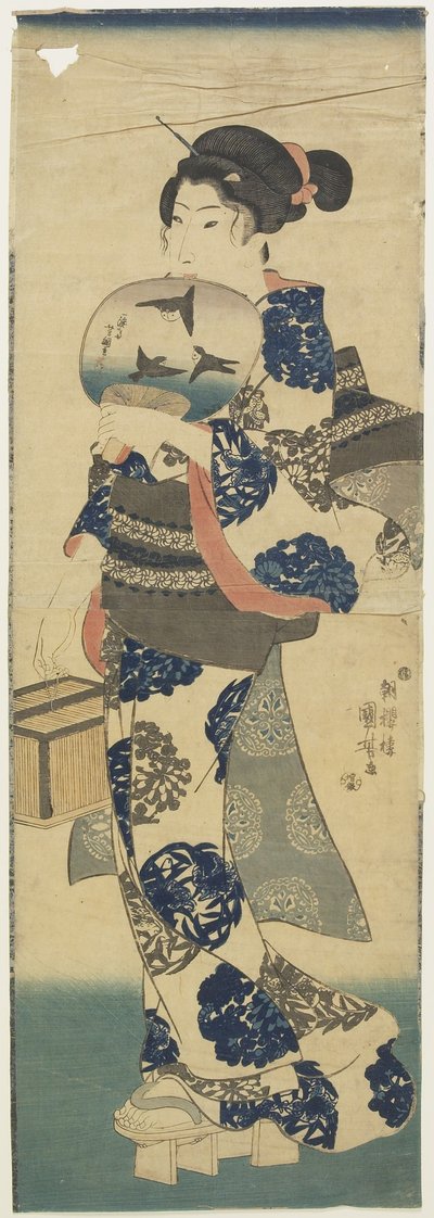 Woman with Fan and Cricket Cage by Utagawa Kuniyoshi