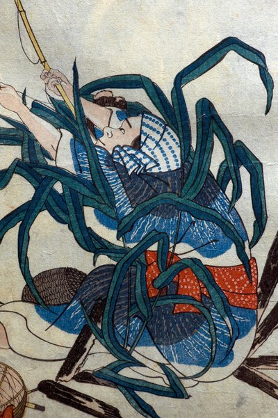 Angler; Lobster and Ark Shell Series Witty Shadow Pictures by Utagawa Kuniyoshi