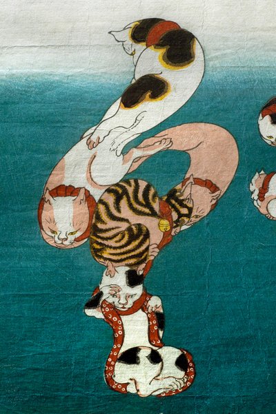 Baloon Fish Series Cats forming written Characters, c.1842 by Utagawa Kuniyoshi