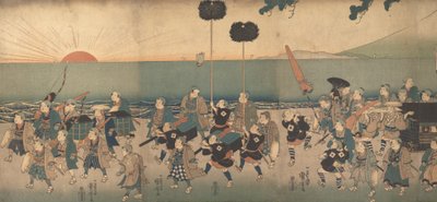 Boys Play-acting a Daimyo Procession by Utagawa Kuniyoshi