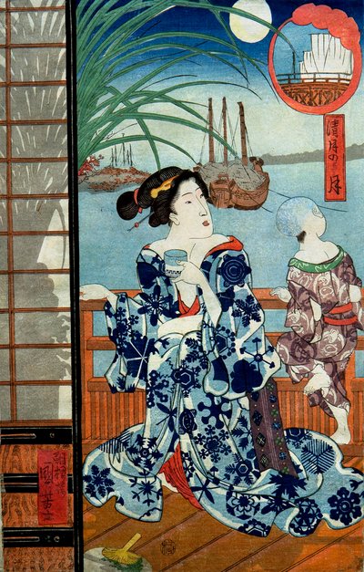 Clear Moon in the Eighth Month by Utagawa Kuniyoshi