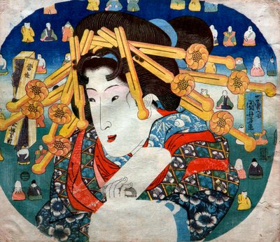 Courtesan, Series: Modern Three Hardships for Women, c.1833 by Utagawa Kuniyoshi