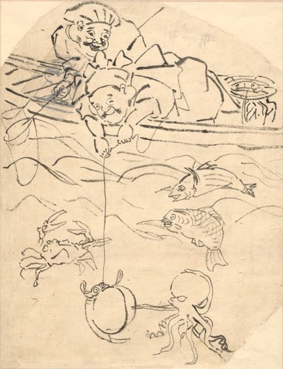 Daikoku and Ebisu, Two of the Seven Gods of Happiness by Utagawa Kuniyoshi