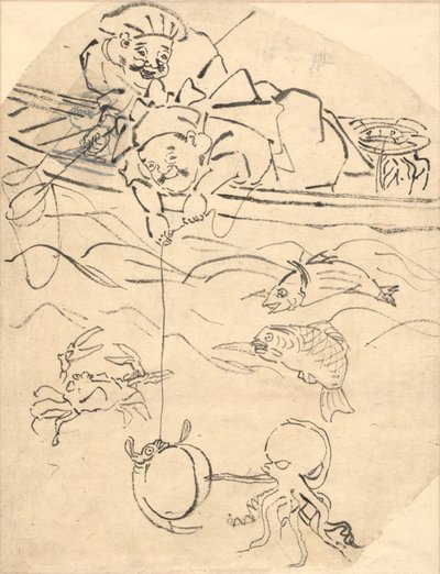 Daikoku and Ebisu, Two of the Seven Gods of Happiness by Utagawa Kuniyoshi
