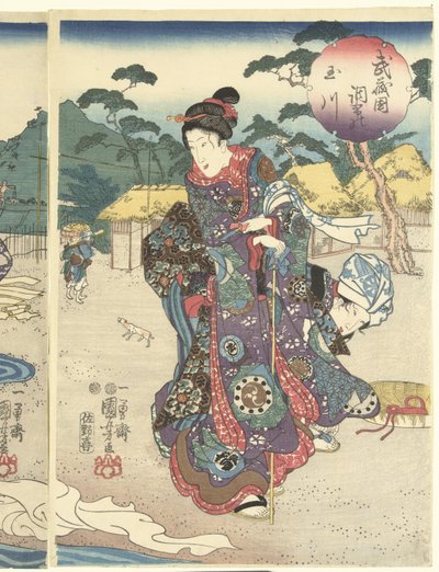 The Chofu Tama River in the Province of Musashi (Musashi Kuni Chofu no Tamagawa) by Utagawa Kuniyoshi
