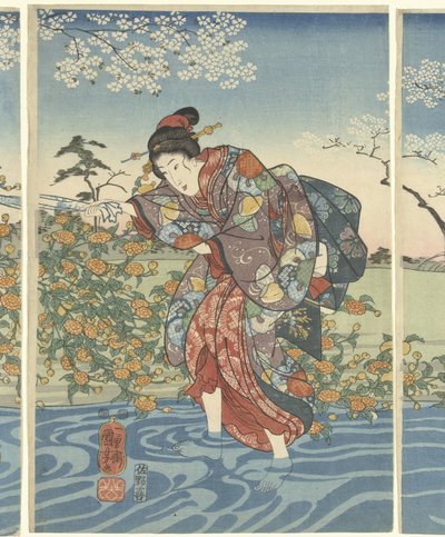 The Ide Tama River in Yamashiro Province by Utagawa Kuniyoshi