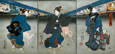 Festivities of Three Monkeys in the Night by Utagawa Kuniyoshi