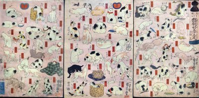 Fifty-three Cats as Puns for the Names of the Station on the Tokaido Road, c.1848 by Utagawa Kuniyoshi