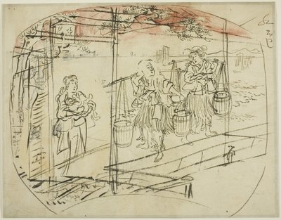 Gathering Salt Water at the Beach by Utagawa Kuniyoshi