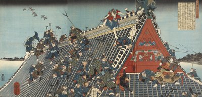 On the Roof at Hôryû-kaku by Utagawa Kuniyoshi