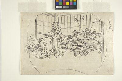 Hataori (Weaving on a Loom) by Utagawa Kuniyoshi
