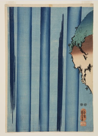 Mongaku Shonin under the Waterfall (Top) by Utagawa Kuniyoshi