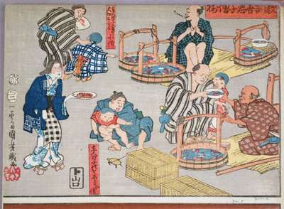 Moral Teaching for Shopboys, Giving Good and Bad Examples of Behaviour by Utagawa Kuniyoshi