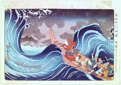 Nichiren Calming the Storm, 19th century by Utagawa Kuniyoshi