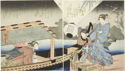 Night Scene Aboard a Pleasure Boat by Utagawa Kuniyoshi