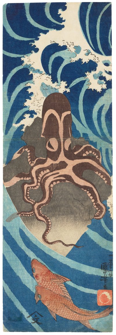 Octopus on a Rock, c.1837 by Utagawa Kuniyoshi