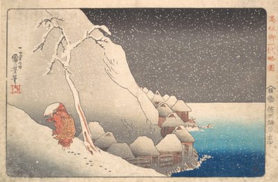 Priest Nichiren in Exile on Sado Island by Utagawa Kuniyoshi