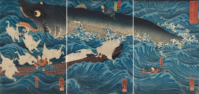 Sanuki no in kenzoku o shite Tametomo wo sukuu zu by Utagawa Kuniyoshi