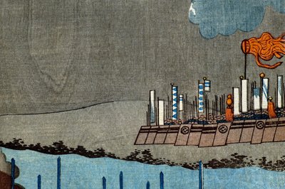Takeda Shingen Crushes the Forces of Suwa Yorishige (Takeda Shingen Suwa Yorishige no jinchū o uchi-kuzusu zu), c.1850-51 by Utagawa Kuniyoshi