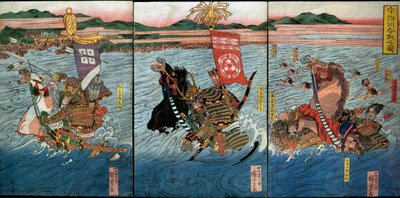 The Battle at Uji River by Utagawa Kuniyoshi