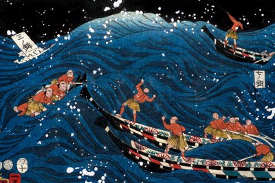 The Flourishing of Seven Coasts with Big Fish by Utagawa Kuniyoshi