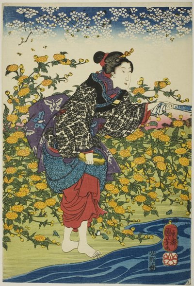The Ide Jewel River in Yamashiro Province, from an Untitled Series of the Six Jewel Rivers by Utagawa Kuniyoshi