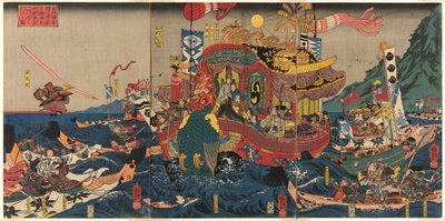 The Utter Defeat of the Taira Clan in the Great Genpei War at Akama Bay in Nagato Province by Utagawa Kuniyoshi