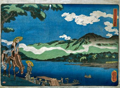 View of Tamura Ferry on the Ōyama Road in Sagami Province by Utagawa Kuniyoshi