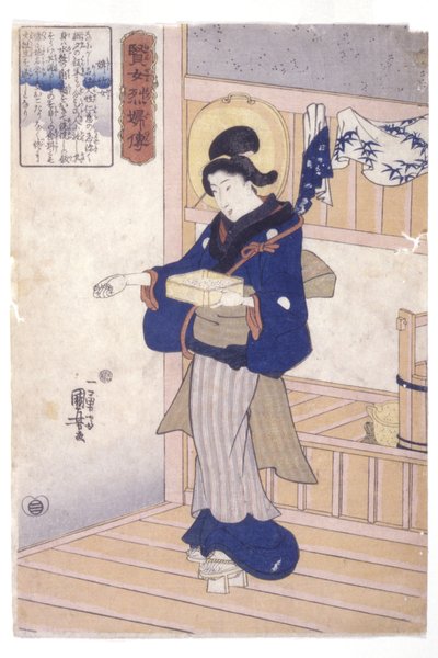 Woman With Box Of Seeds by Utagawa Kuniyoshi