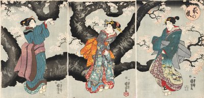 Cherry Blossoms at Night by Utagawa Kuniyoshi