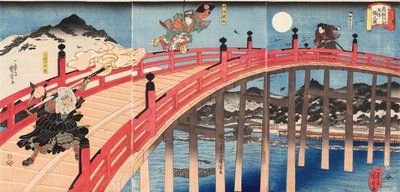 Yoshitsune ichidaiki Gojo-no-hashi no zu by Utagawa Kuniyoshi