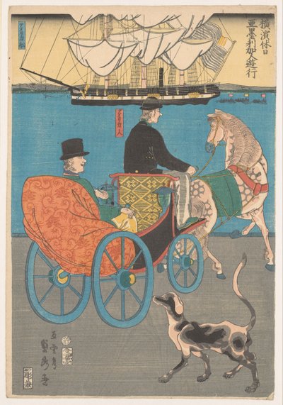 American on an Outing by Utagawa Sadahide