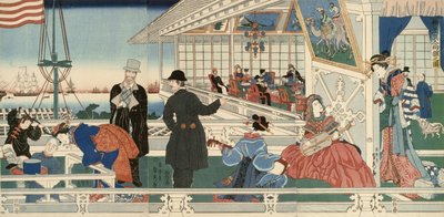 An American Mercantile Building in Yokohama by Utagawa Sadahide
