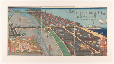 Overview of the Honcho District and the Miyozaki Quarter in Yokohama by Utagawa Sadahide