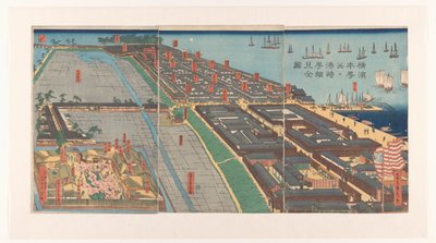 Overview of the Honcho District and the Miyozaki Quarter in Yokohama by Utagawa Sadahide