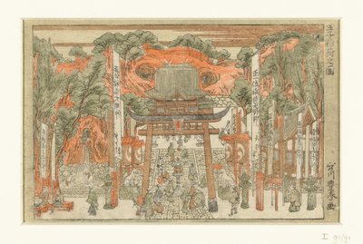 View of the Inari Shrine in Oji by Utagawa Toyoharu