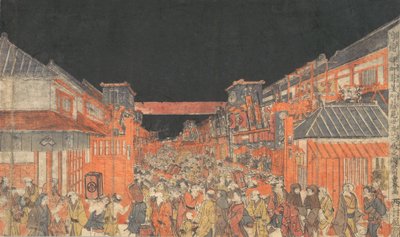 Sakaicho Fukiyacho Kaomise Yoshibai no Zu by Utagawa Toyoharu