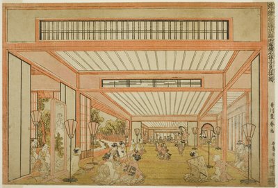 Views of Reception Rooms in Japan - Entertainments on the Day of the Rat in the Modern Style by Utagawa Toyoharu