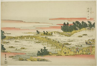 Evening Glow at Ryogoku Bridge, from the series "Eight Views of Edo" by Utagawa Toyohiro