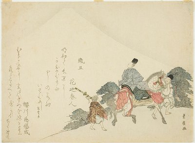 Gazing at Mt. Fuji on the Horse by Utagawa Toyohiro