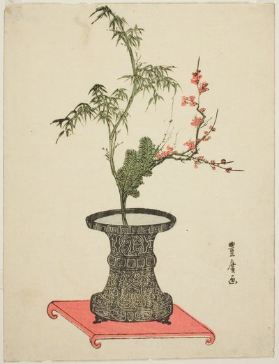 Three Friends Ikebana by Utagawa Toyohiro