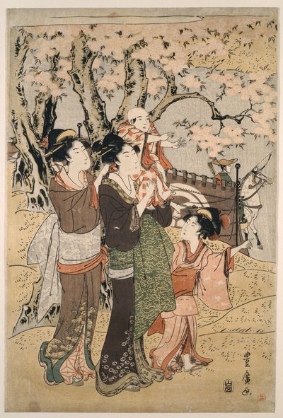 Women and Children Watching Archery in March by Utagawa Toyohiro