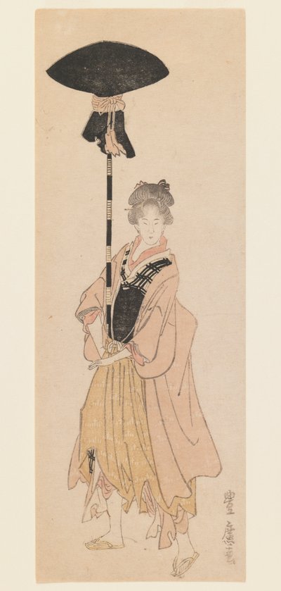 Young Woman Carries Adorned Pole for a Procession, c.1805-6 by Utagawa Toyohiro