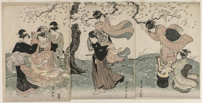 Cherry Blossoms in the Wind by Utagawa Toyokuni
