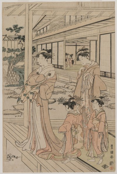 Courtesan Standing on a Veranda by Utagawa Toyokuni